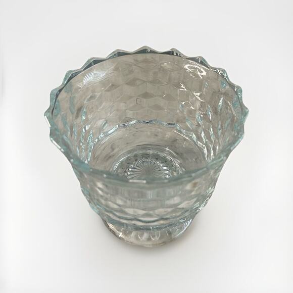 Vintage Fostoria American Footed Trifle Bowl 1950’s Cubed Pattern 6" Compote - Picture 2 of 9